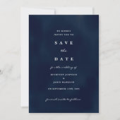 Deep Navy Blue Save the Date Invitation Kaart (Voorkant)