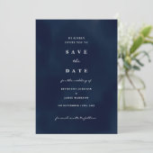 Deep Navy Blue Save the Date Invitation Kaart (Staand voorkant)