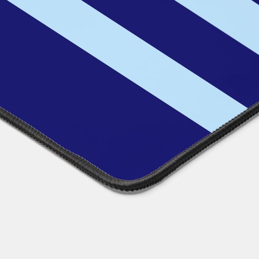 Deep Navy Blue & Sky Blue Stripes Patroon Bureaumat (Hoek)