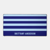 Deep Navy Blue & Sky Blue Stripes Patroon Bureaumat (Voorkant)