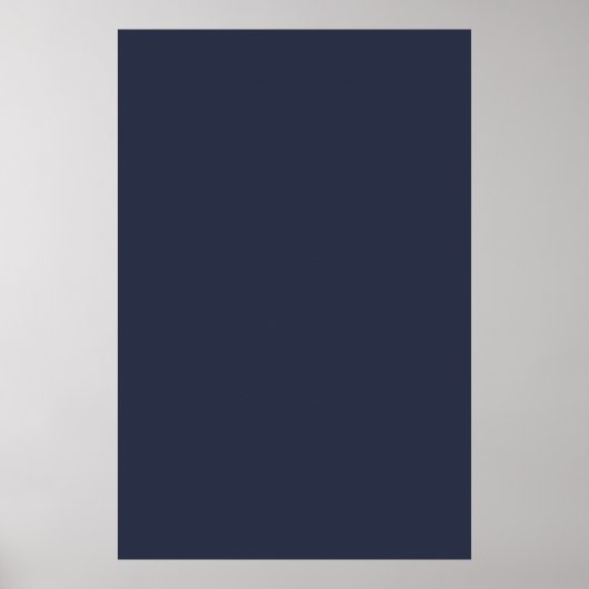 Deep Navy Dark Blue Solid Trend Color Background Poster (Voorkant)