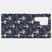 Deep Navy Fungi Seamless Pattern Moody Samsung Galaxy Hoesje (Achterkant horizontaal)