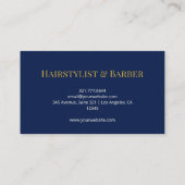 Deep Navy Gold Monogram Personalized Name Luxury  Visitekaartje (Achterkant)