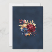 Deep Navy herfst bruiloft Kaart (Achterkant)