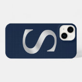 “Deep Navy Phone Cover with Center trendy iPhone Hoesje (Achterkant horizontaal)