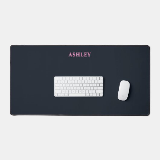 Deep navy pink aangepaste naam bureaumat (Keyboard & Muis)