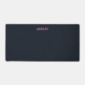 Deep navy pink aangepaste naam bureaumat (Voorkant)