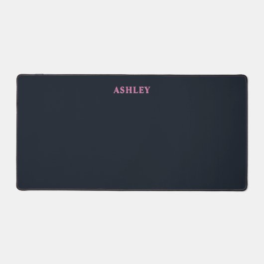 Deep navy pink aangepaste naam bureaumat (Voorkant)
