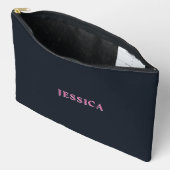 Deep navy pink aangepaste naam etui (Open)