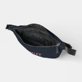 Deep navy pink aangepaste naam heuptasje (Open)