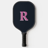 Deep navy roze monogrammed pickleball paddle (Voorkant)
