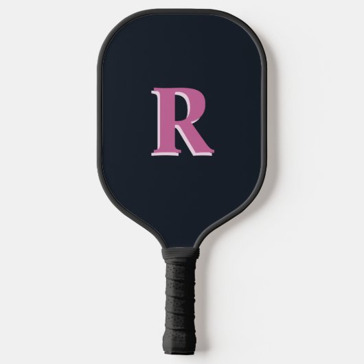 Deep navy roze monogrammed pickleball paddle (Achterkant)