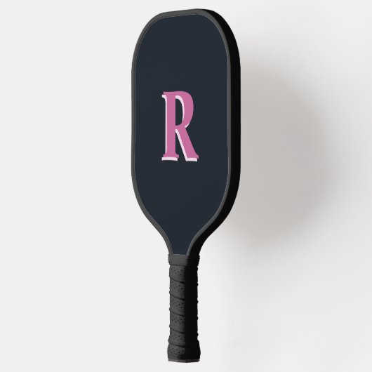 Deep navy roze monogrammed pickleball paddle (Links)