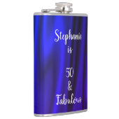 Deep Neon Blue Silky Satin Shiny 50 & Fabulous Heupfles (Rechts)