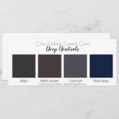 Deep Neutrals Color Palette Swatch Card Kaart (Voorkant / Achterkant)