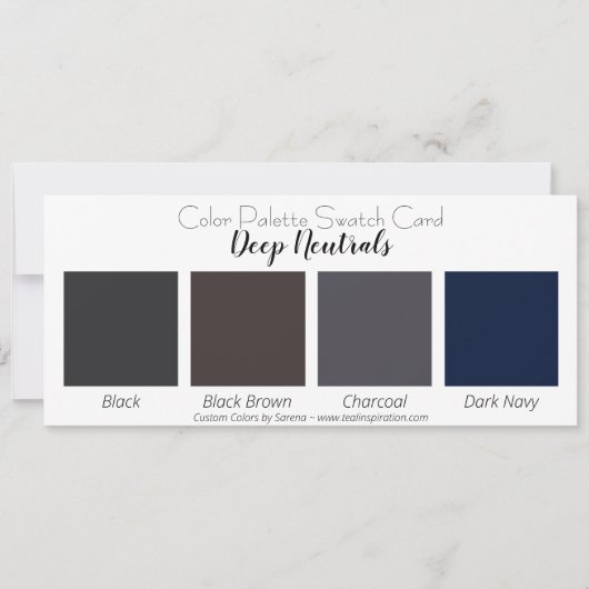 Deep Neutrals Color Palette Swatch Card Kaart (Voorkant)