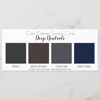 Deep Neutrals Color Palette Swatch Card Kaart