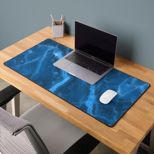 Deep Ocean Blue Agate Stone Abstract Large Office Bureaumat (Kantoor 2)