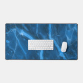 Deep Ocean Blue Agate Stone Abstract Large Office Bureaumat (Keyboard & Muis)