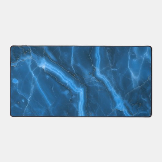 Deep Ocean Blue Agate Stone Abstract Large Office Bureaumat (Voorkant)