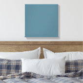 Deep Ocean Blue Effen Kleur Canvas Afdruk (Insitu (Slaapkamer))