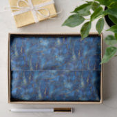 Deep Ocean Blue & Gold Watercolor Swirl Decoupage  Tissuepapier (Geschenk)