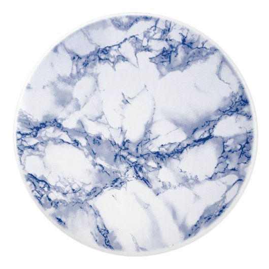 Deep Ocean Blue Marble Keramische Knop (Voorkant)