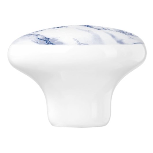 Deep Ocean Blue Marble Keramische Knop (Zijkant)
