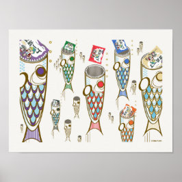 Deep Ocean Monster Fish Eten Ramen Noodle Poster