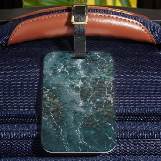 Deep Ocean Rock Texture Bagagelabel (Voorkant Insitu 2)