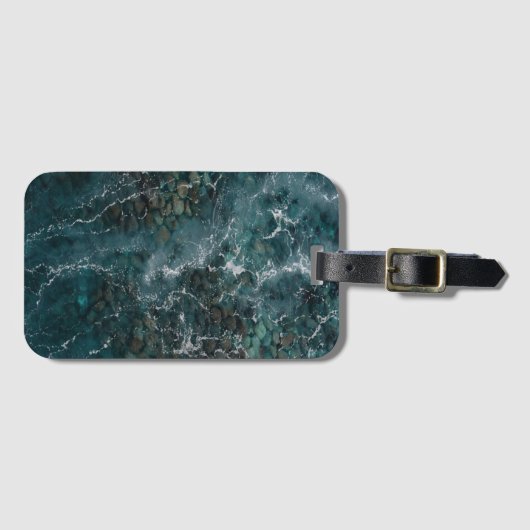 Deep Ocean Rock Texture Bagagelabel (Voorkant (horizontaal))