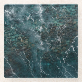 Deep Ocean Rock Texture Glazen Onderzetter