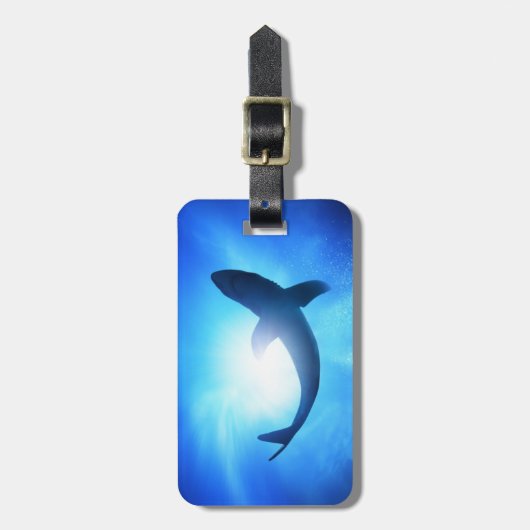 Deep Ocean Shark Silhouette Bagagelabel (Voorkant verticaal)
