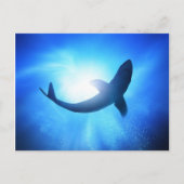 Deep Ocean Shark Silhouette Briefkaart (Voorkant)