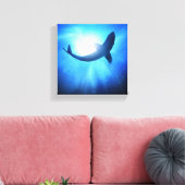 Deep Ocean Shark Silhouette Canvas Afdruk (Insitu (Woonkamer))