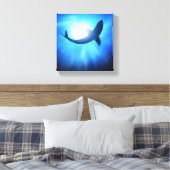 Deep Ocean Shark Silhouette Canvas Afdruk (Insitu (Slaapkamer))