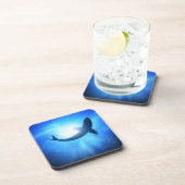 Deep Ocean Shark Silhouette Drankjes Onderzetter (Rechterzijde)