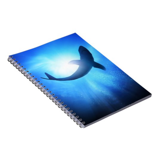 Deep Ocean Shark Silhouette Notitieboek (Rechterzijde)