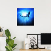 Deep Ocean Shark Silhouette Poster (Thuiskantoor)