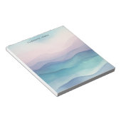 Deep Ocean Waterverf Blauw gelaagd Ombre Notitieblok (Schuin)