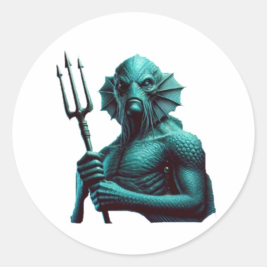 Deep One Ronde Sticker (Voorkant)
