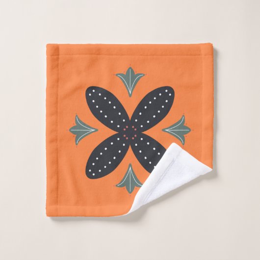 Deep Oranje en Scandinavisch design Bad Handdoek (Wasdoekje)