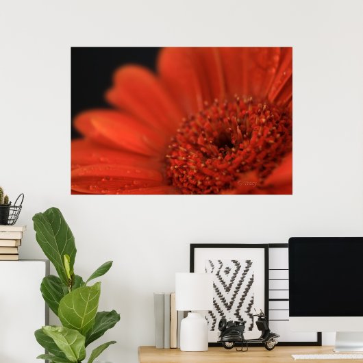 Deep Oranje Gerbera Poster (Thuiskantoor)