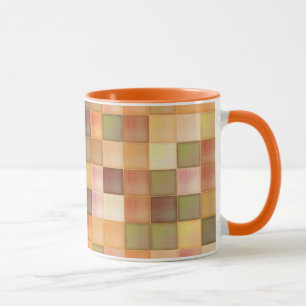 Deep Oranje Square Patterened Mok