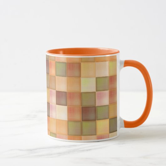 Deep Oranje Square Patterened Mok (Rechts)