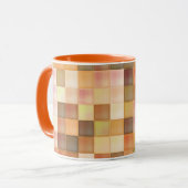 Deep Oranje Square Patterened Mok (Voorkant links)