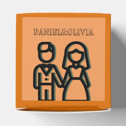 Deep Oranje Wedding Bedankdoosjes (Bovenkant)