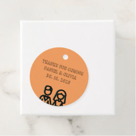 Deep Oranje Wedding Bedankjes Labels