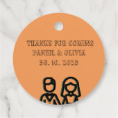 Deep Oranje Wedding Bedankjes Labels (Achterkant)