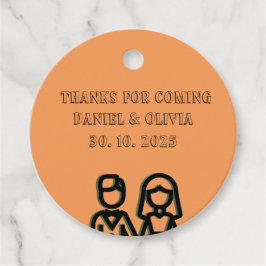 Deep Oranje Wedding Bedankjes Labels